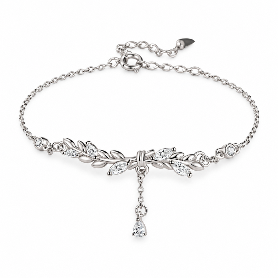Wheat Leaf Bracelet — white-background view