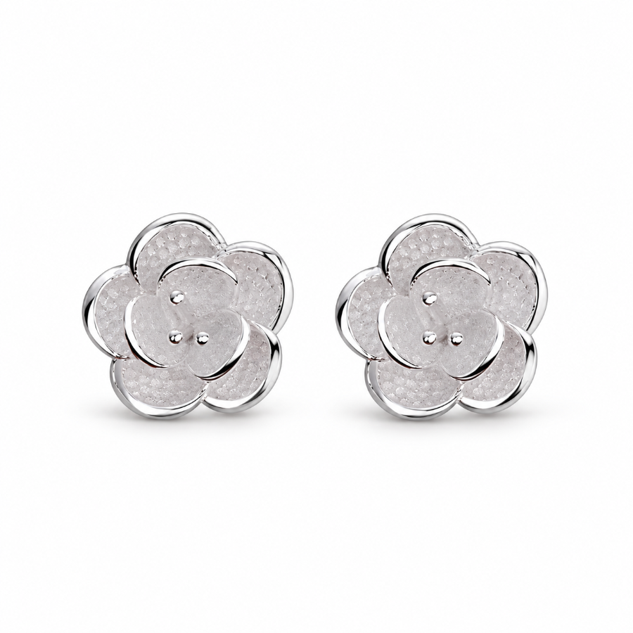 Camellia Blossom Studs — white-background view