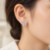 Camellia Blossom Studs — wearing illustration