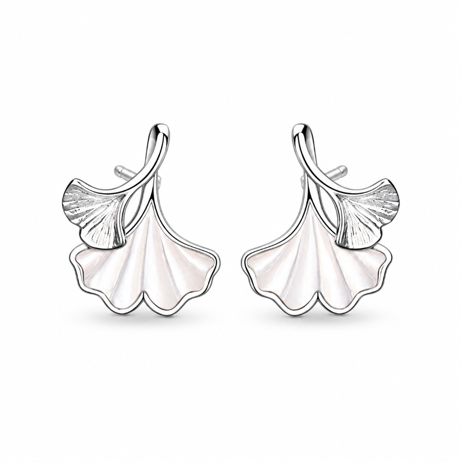 Ginkgo Duo Studs — white-background view