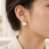 Ginkgo Duo Studs — wearing illustration