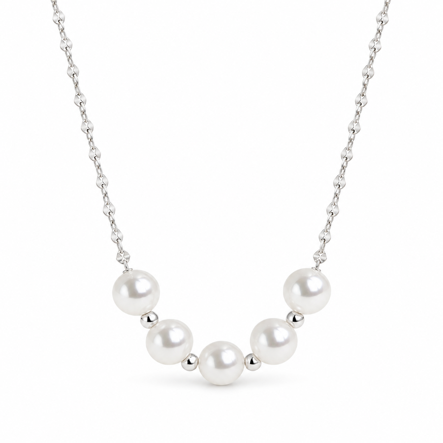 Pearl Rhythm Necklace — white-background view