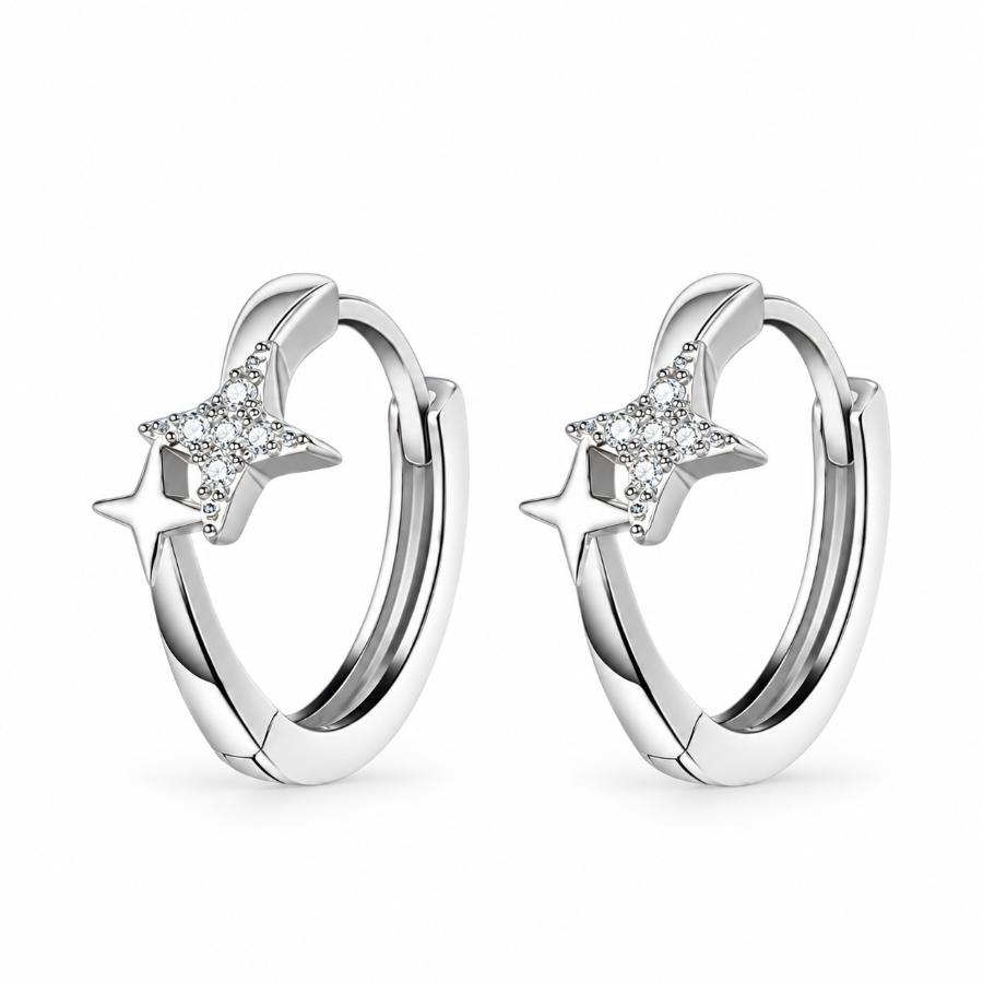 Starlight Huggie Hoops — white-background view