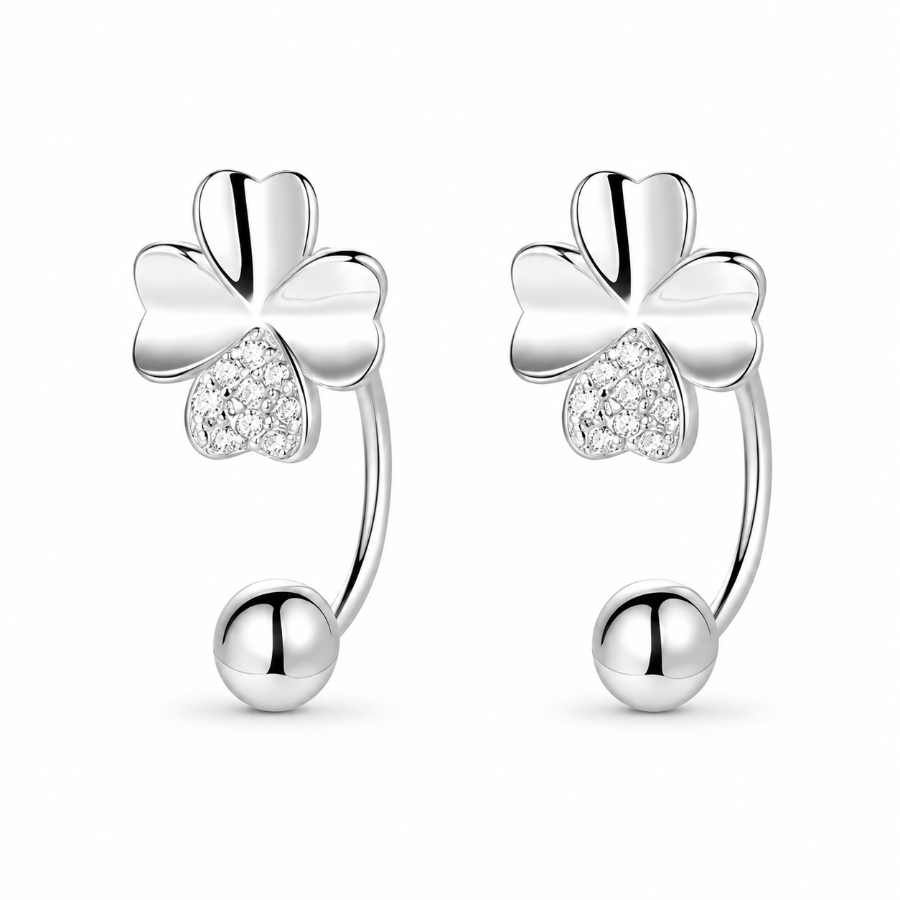 Clover Curve Earrings — white-background view