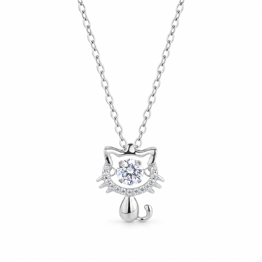 Curious Cat Necklace — white-background view